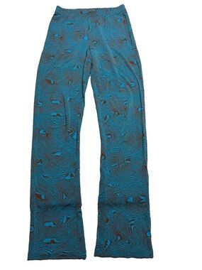 PALOMA WOOL Ceryl Pants Straight Leg Elastic Waist Teal Brown Size: Small